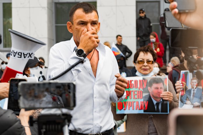 Ростислав Смоленский на протесте в Хабаровске / Фото: <a href="https://www.instagram.com/lel_kha/" target="_blank">Ольга Цыкарева</a> для «Хабинфо»